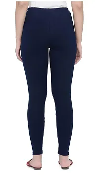 SAGEVI Winter Woolen Ankle Length Leggings for Women & Girls (Pack 2,Navy Blue, Orange)-thumb1