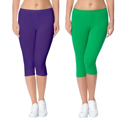 Classic Solid Capris for Women Pack of 2