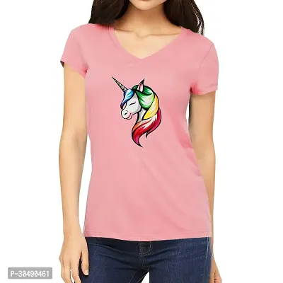 Elegant Pink Cotton Blend Printed T-Shirts For Women