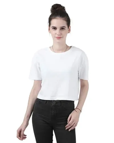 Stylish Fancy Blend Solid T-Shirts For Women