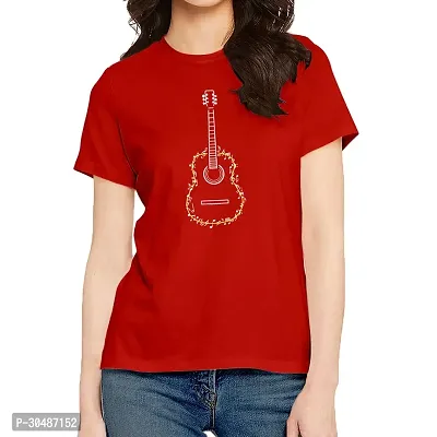 Stylish Red Cotton Blend Printed Top For Women