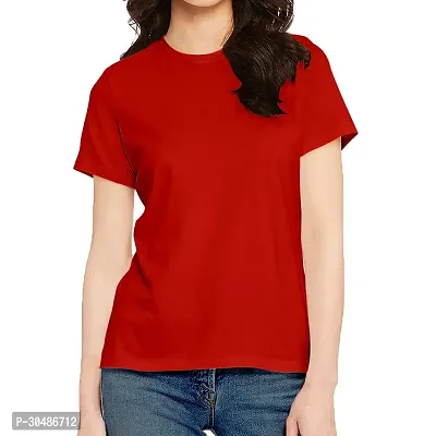 Stylish Red Cotton Blend Printed Top For Women-thumb0