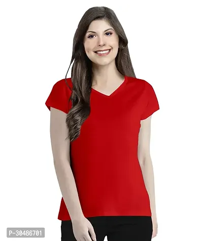 Stylish Red Cotton Blend Printed Top For Women-thumb0