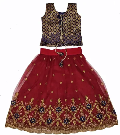 VANSH CREATION Girl's Silk Readymade lehenga choli | Multicolor girls lehenga