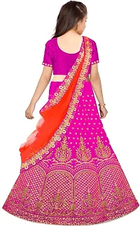 KRITIKA TEX Girl's Rawsilk Semi-stitched Silk lehenga choli and Dupatta set(4-15 Years)-thumb2