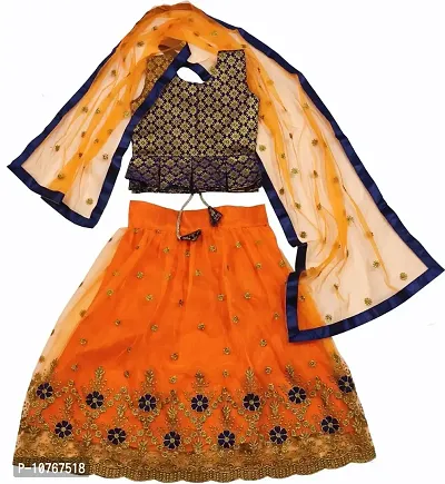 KRITIKA TEX Girl's New Readymade Net lehenga choli and Dupatta set(2-15Years)-thumb2