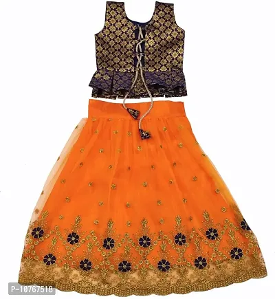 KRITIKA TEX Girl's New Readymade Net lehenga choli and Dupatta set(2-15Years)-thumb0