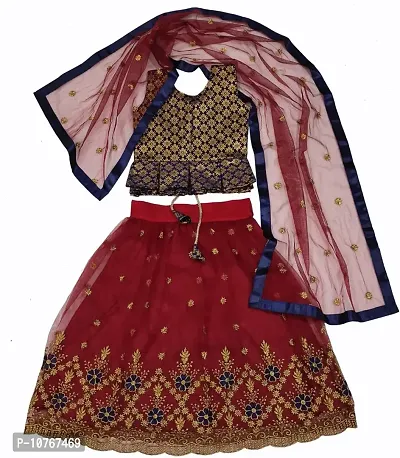 KRITIKA TEX Girl's New Readymade Net lehenga choli and Dupatta set(2-15Years)-thumb2