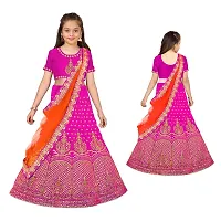 KRITIKA TEX Girl's Rawsilk Semi-stitched Silk lehenga choli and Dupatta set(4-15 Years)-thumb1