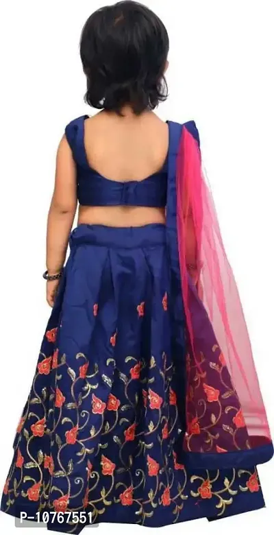 KRITIKA TEX Girls Readymade lehenga choli(3-4Years, Blue)-thumb3