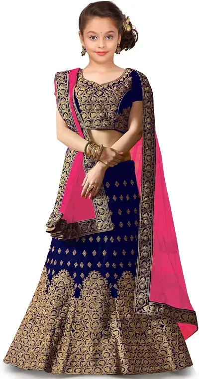 Taffeta Silk Semi Stitched Lehenga Choli