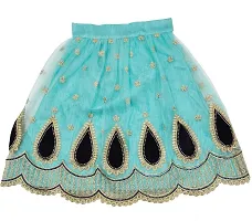 KRITIKA TEX Girl's Readymade Net lehenga choli and Dupatta set (Firozi, 2-3 Years)-thumb2