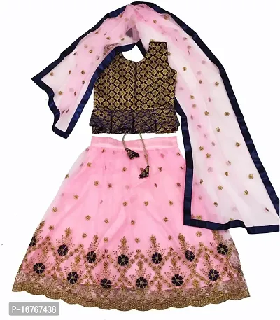 KRITIKA TEX Girl's New Readymade Net lehenga choli and Dupatta set(2-15Years)-thumb2