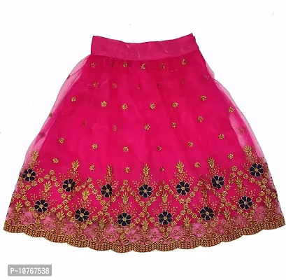 Pink Net Embroidered Lehenga Cholis-thumb3