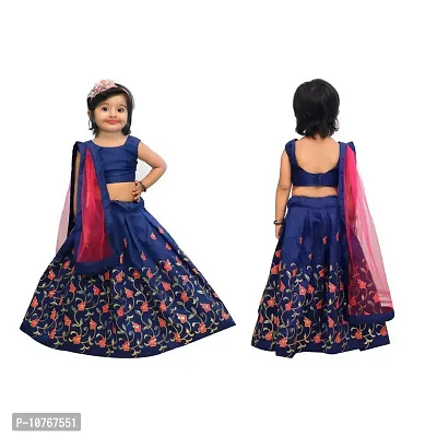 KRITIKA TEX Girls Readymade lehenga choli(3-4Years, Blue)-thumb0