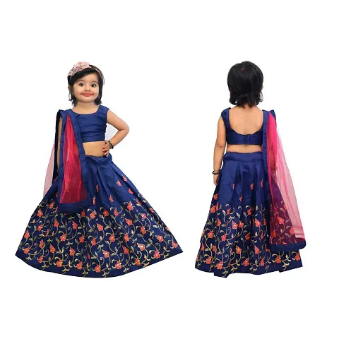 KRITIKA TEX Girls Readymade lehenga choli(3-4Years, Blue)