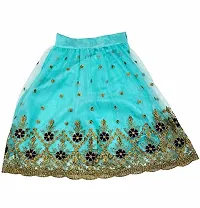 KRITIKA TEX Girl's New Readymade Net lehenga choli and Dupatta set (Firozi, 10-11 Years)-thumb2