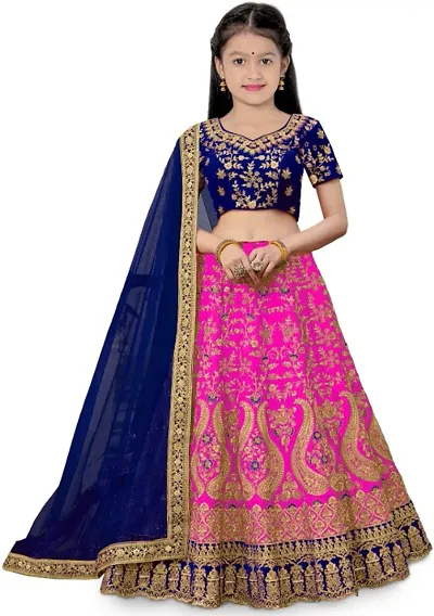 Girl's Embroidered Lehenga Choli Set