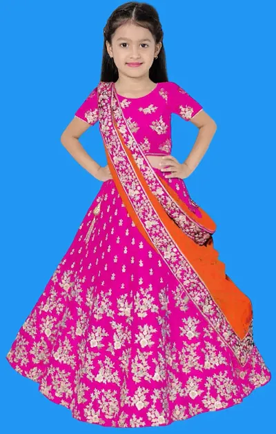 baby girls lehengha choli Semi-stitches (14-15 Years, red)