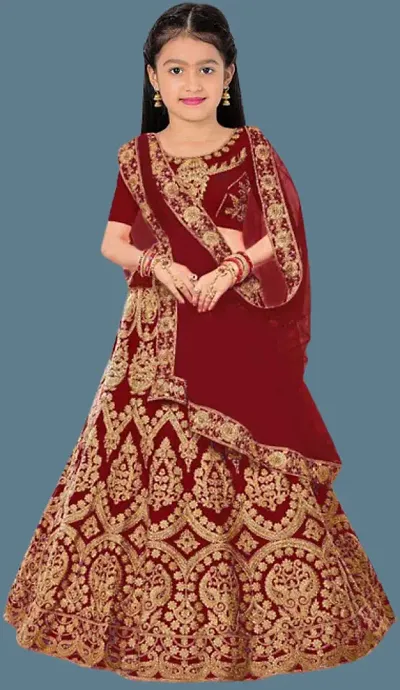 Alluring Net Embellished Lehenga Cholis For Girls