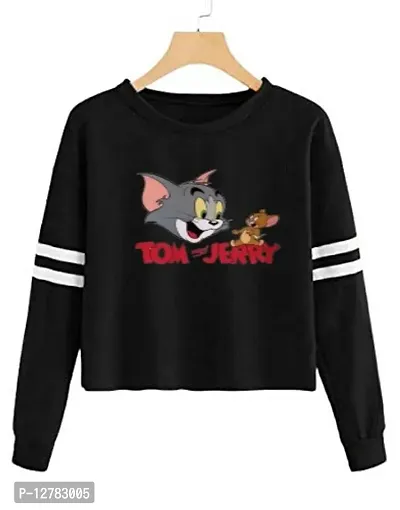 Trendy Regular Designer TOM-N-JERRY Printed 100% Cotton Full Sleeve T-shirt for Women And Girls Pack of 1-thumb0