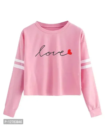 Stylish Designer LOVE-DIL Printed 100% Cotton Full Sleeve T-shirt for Women And Girls Pack of 1