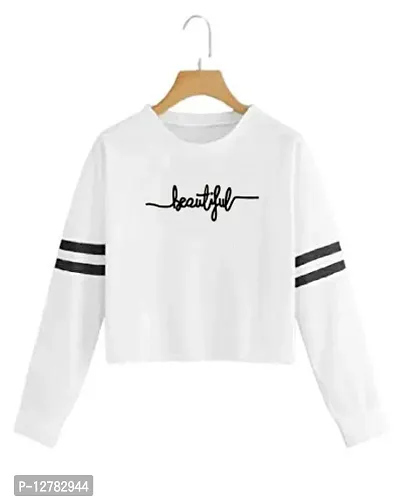 Stylish Designer BEAUTIFUL Printed 100% Cotton Full Sleeve T-shirt for Women And Girls Pack of 1