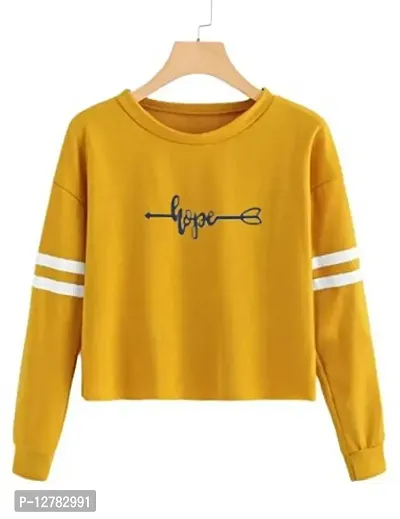 Stylish Designer HOPE Printed 100% Cotton Full Sleeve T-shirt for Women And Girls Pack of 1