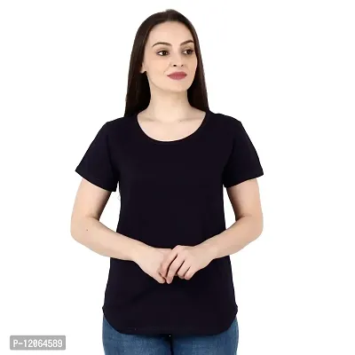 Buy ELEVAJET Women's Casual Stylish Regular Cotton T-Shirt Round Neck Half  Sleeve T-Shirt for Women Girls (Pack of 1) Online In India At Discounted  Prices