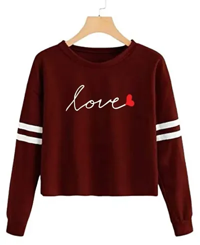 Stylish Designer LOVE-DIL 100% Full Sleeve T-shirt for Women And Girls Pack of 1