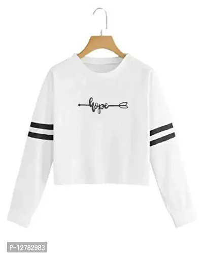 Stylish Designer HOPE Printed 100% Cotton Full Sleeve T-shirt for Women And Girls Pack of 1