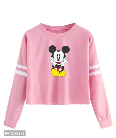 Stylish Designer MICKEY Printed 100% Cotton T-shirt For Women And Girls Pack of 1