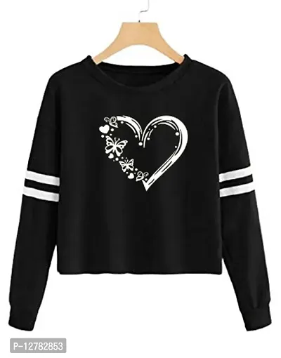 Stylish Designer HEART BUTTERFLY Printed 100% Cotton T-shirt for Women And Girls Pack of 1