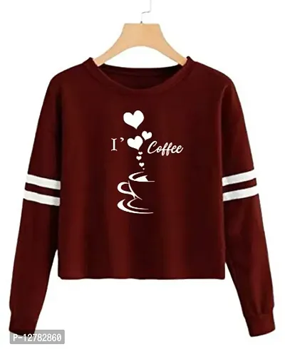 Trendy Regular Designer COFFEE CUP Printed 100% Cotton T-shirt for Women And Girls Pack of 1-thumb0