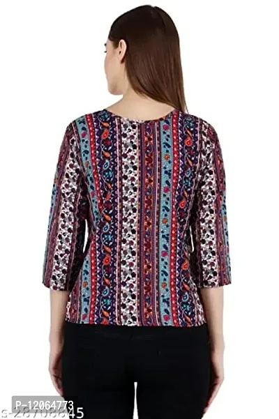 ELEVAJET Women's Casual Stylish Printed Regular Top Round Neck 3/4 Sleeve Top for Women & Girls, M-thumb4