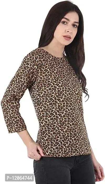 ELEVAJET Women's Casual Stylish Printed Regular Top Round Neck 3/4 Sleeve Top for Women & Girls, M-thumb5