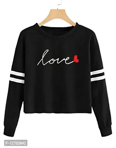 Stylish Designer LOVE-DIL Printed 100% Cotton Full Sleeve T-shirt for Women And Girls Pack of 1