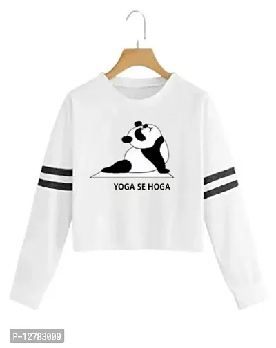 Stylish Designer YOGASEHOGA Printed 100% Cotton Full Sleeve T-shirt for Women And Girls Pack of 1-thumb0