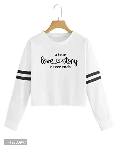 Stylish Designer LOVE-STORY Printed 100% Cotton Full Sleeve T-shirt for Women And Girls Pack of 1