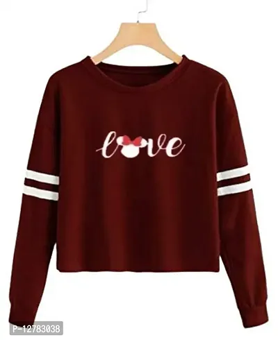 Trendy Regular Designer LOVE Printed 100% Cotton Full Sleeve T-shirt for Women And Girls Pack of 1