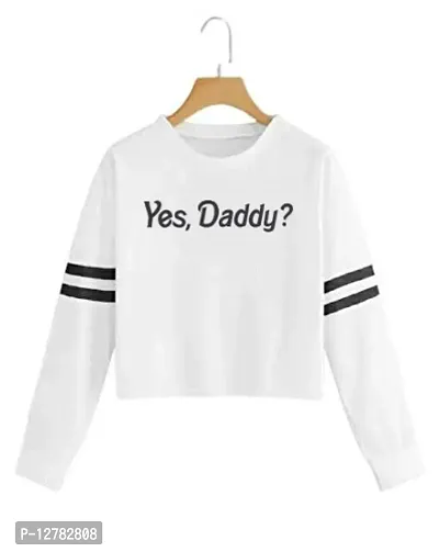 Stylish Designer YES DADDY Printed 100% Cotton T-shirt For Women And Girls Pack of 1-thumb0