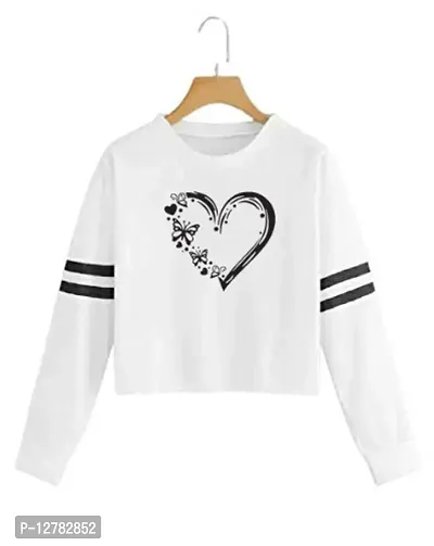 Stylish Designer HEART BUTTERFLY Printed 100% Cotton T-shirt for Women And Girls Pack of 1-thumb0