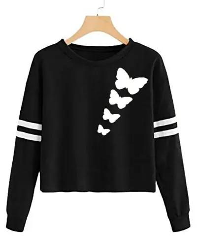 Stylish Designer BUTTERFLY 100% T-shirt for Women And Girls Pack of 1