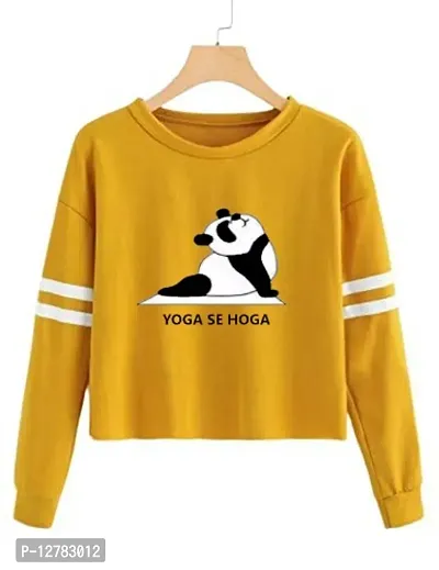 Stylish Designer YOGASEHOGA Printed 100% Cotton Full Sleeve T-shirt for Women And Girls Pack of 1-thumb0