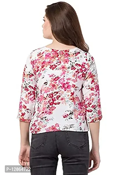 ELEVAJET Women's Casual Stylish Printed Regular Top Round Neck 3/4 Sleeve Top for Women & Girls-thumb3