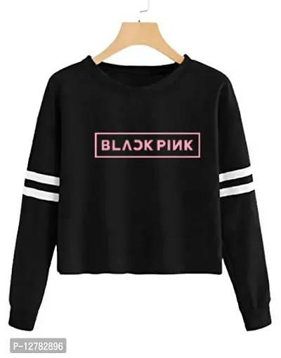 Stylish Designer BLACK PINK Printed 100% Cotton T-shirt for Women And Girls Pack of 1