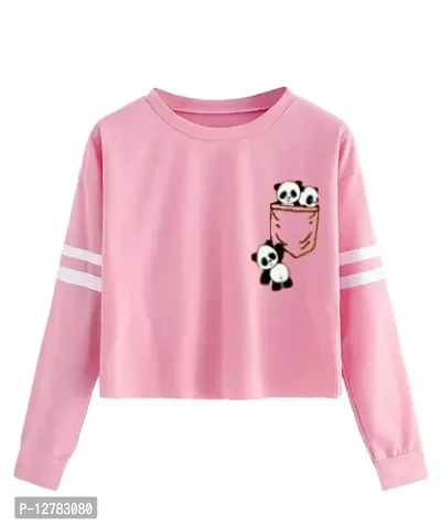 Buy Stylish Designer PKT-PANDA Printed 100% Cotton Full Sleeve T-shirt for  Women And Girls Pack of 1 Online In India At Discounted Prices