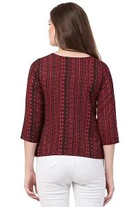 ELEVAJET Women's Casual Stylish Printed Regular Top Round Neck 3/4 Sleeve Top for Women & Girls-thumb1