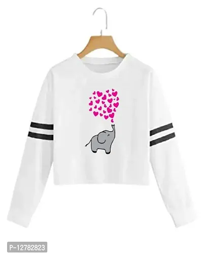 Stylish Designer ELEPHANT Printed 100% Cotton T-shirt for Women And Girls Pack of 1-thumb0
