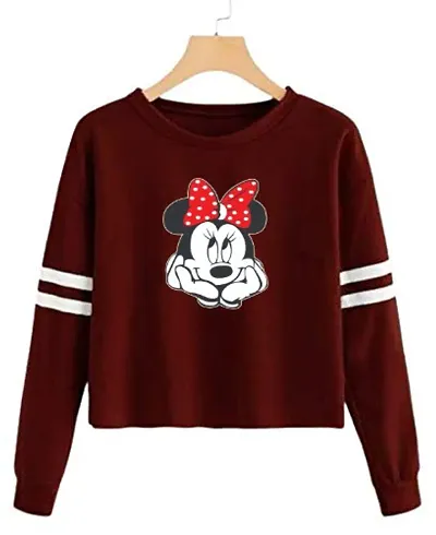 Stylish Designer SILENT MICKEY 100% T-shirt For Women And Girls Pack of 1